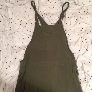 Army Green Overall Shorts